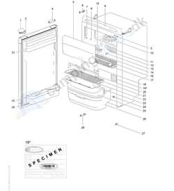 Øverste trådhylde til Thetford køleskab, Mål 165 x 455 mm