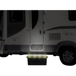 Trappetrin med opbevaringsboks samt LED-lys.