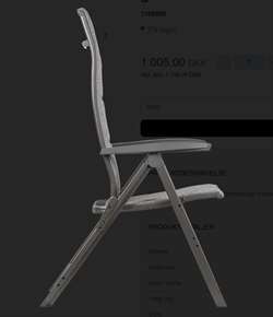 Westfield Sunbrella Elegance campingstol med 7 positioner