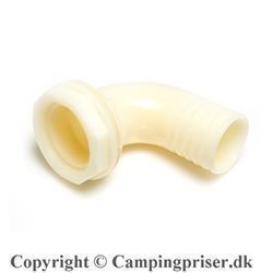 Slangegennemføring til vandtanke vinkel med gevind/møtrik 40 mm