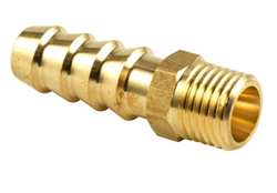 Messing gasstuds 12 mm uden omløber med udvendig gevind
