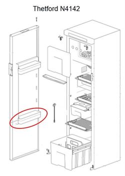 Hylde til dør i Thetford køleskab N4141 - N4142, farve blå