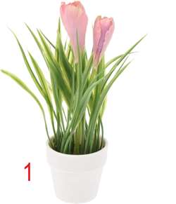 Grøn plante i plast incl. skjuler