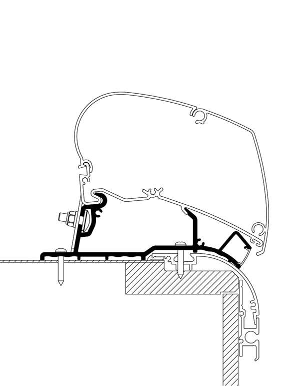 Monteringsskinne Thule "Caravan Roof Top Adapter" 6,00 m