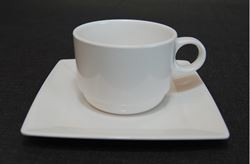 Kaffekop med underkop Quadrato White 