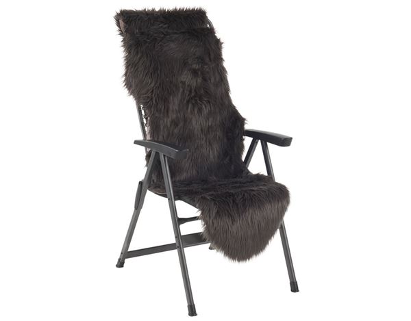 pelsskind grå til campingstolen