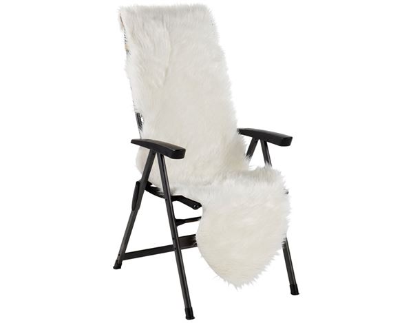 pelsskind hvid til campingstolen