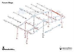 Isabella AF-stang kort tagstang til Isabella Forum i MegaFrame med bajonetkobling i begge ender