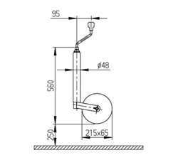 AL-KO Næsehjul, 48 mm stamme med fast plastikhjul