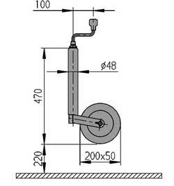 ALKO Compact Næsehjul med 48 mm stamme