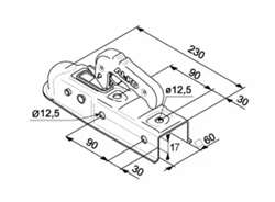 Kuglekobling AK7 uden indikator 60 x 60 mm