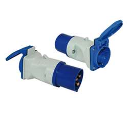 Adapter CEE 17 han - Schuko med jord hun - 230 V