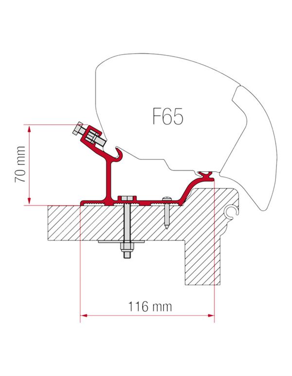 Fiamma Adapter til markise F80 - F65 til Hobby Easy - On tour - Adria Adora