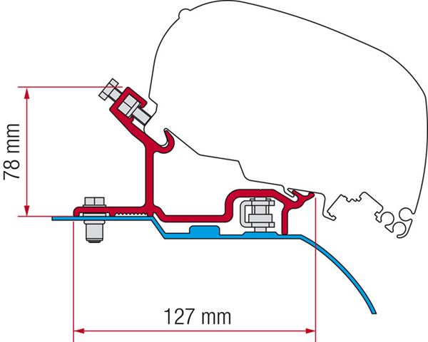 Fiamma Adapter til markise F80 - F65 til Ducato - Jumper - Boxer