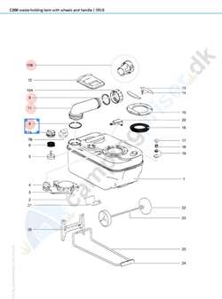 Aftømningsstuds Thetford toilet C200 bundtank