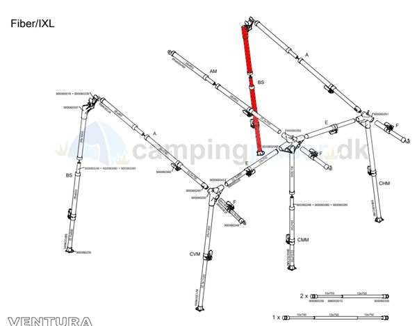 Isabella BS-stang støttestang til Ventura Marlin og Cadet IXL fiber