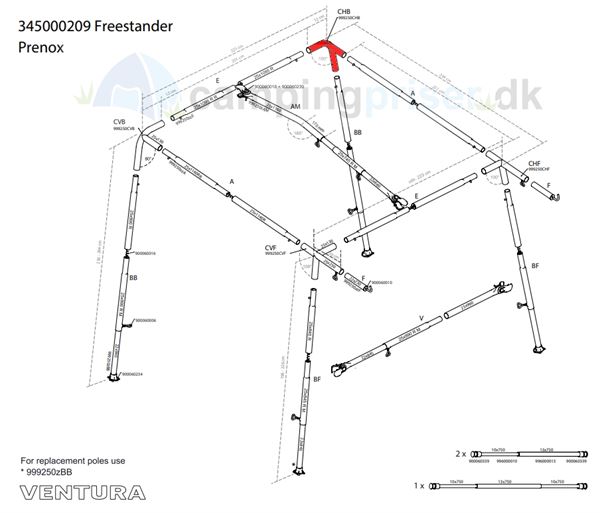 Isabella CHB-hjørne højre bagerst til Ventura Freestander i Prenox (stå)