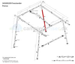 Isabella BB-stang ben til Ventura Freestander i Prenox (stål)