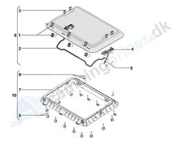 Beslag med vrider til Dometic Heki 2 tagluge 