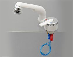 Blandingsbatteri 12 V, arve Hvid/Sølv vandhane