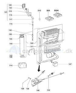 Brænder uden tud Dometic køleskab