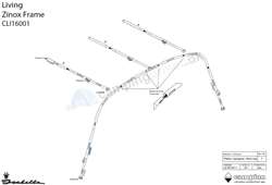 Camp-let Living Zinox CV-hjørne venstre m. B-stang