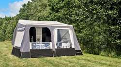 North telt 2 inkl. kuffertrum, gardinsæt, pløkpose, lommekappe og verandastang.