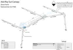 Camp-let solsejl Zinox CV-hjørne venstre