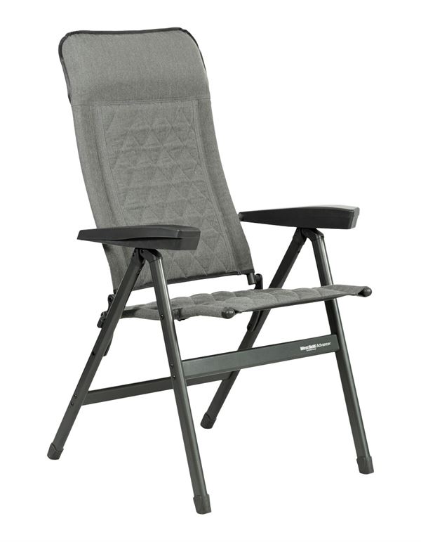 Campingstol Westfield Advancer Lifestyle lysegrå indstilles i 5 positioner letvægtsstol