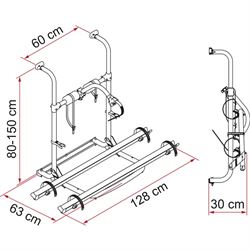 Cykelholder 2 (3) cykler Fiamma UL montering bag på