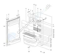 Nederste dørhylde Thetford køleskab, farve hvid