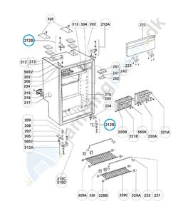 Dørlås til Dometic køleskab RM6XXX 