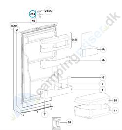 Dørlås komplet til Dometic, farve grå