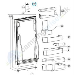 Dørlås til Dometic, farve grå