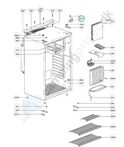 Dørholder til  Dometic køleskab med grøn trykknap