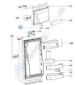 Dørlås komplet til Dometic "SORT"