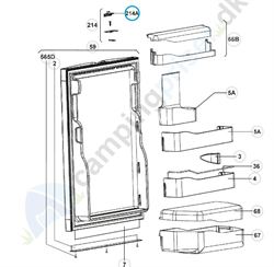 Dørlås glider Dometic køleskab