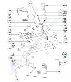 Reguleringsknap til termostat Dometic køleskab, mål 34x27 mm