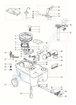 Thetford toilet C250 - C260 l bundtank.