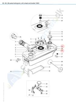 Thetford toilet C2-C3-C4 bundtank