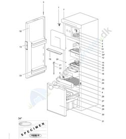 Drypbakke køleskab Thetford N3141 - N3142 - N4141 - N4142