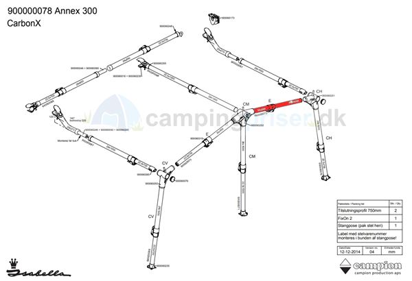 Isabella E-stang til Isabella annex 300 i Carbon-X