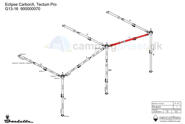 Isabella E-stang udhængsstang til Isabella Eclipse G13-16 i CarbonX og med Tectum beslag