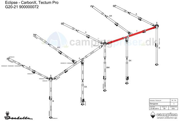 Isabella E-stang udhængsstang til Isabella Eclipse G20-21 i CarbonX og med Tectum beslag