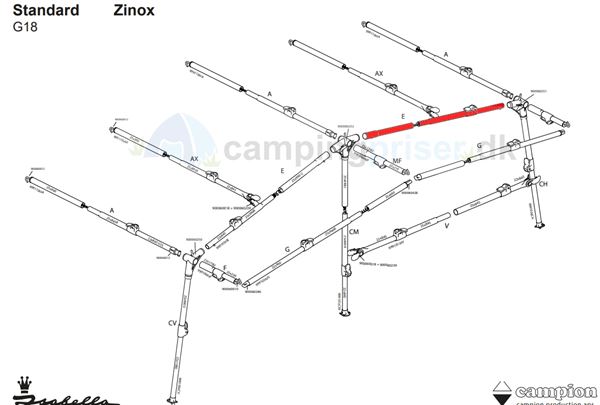 Udhængsstang G18 (250-300) Zinox E stang