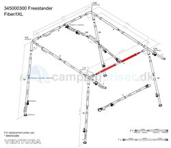 Isabella E-stang udhængsstang til Ventura Freestander i IXL fiber