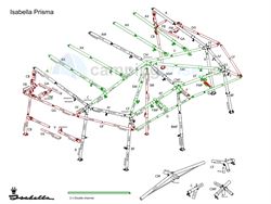 Isabella FMF-stang kort udhængsstang G18-21 til Isabella Prisma i MegaFrame - gaffelkobling i begge ender