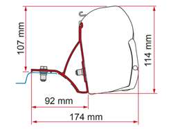 Fiamma Adapter F45 markise Renault Traffic - Opel Vivaro - Nissan Primastar