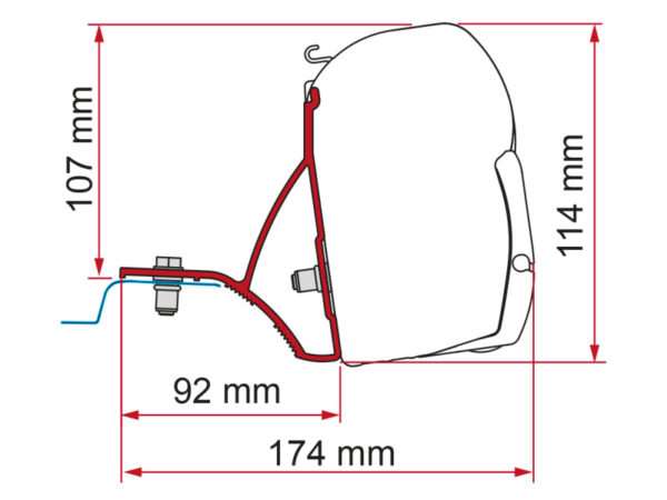 Fiamma Adapter F45 markise Renault Traffic - Opel Vivaro - Nissan Primastar