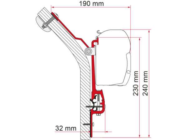 Fiamma Adapterbeslag til markise til Eriba-Touring